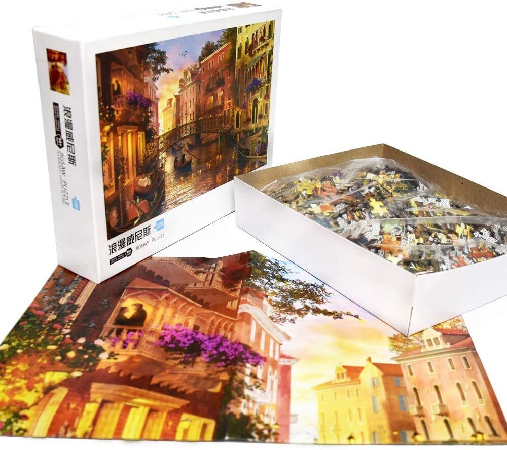 Gondeln in Venedig: 1000 Teile Puzzle - Faszinierendes Motiv