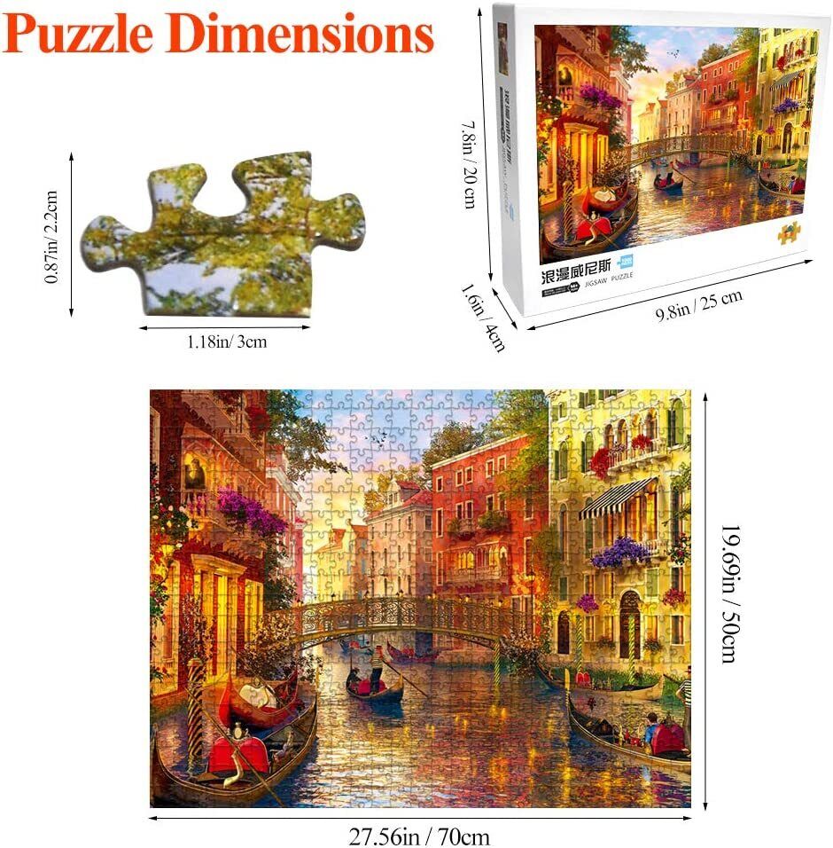 Gondeln in Venedig: 1000 Teile Puzzle - Faszinierendes Motiv