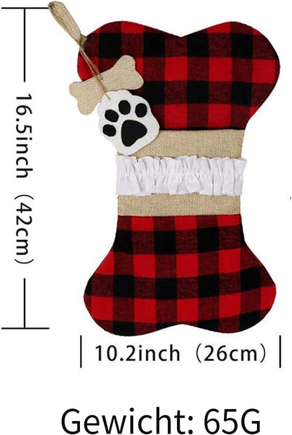 Hunde Weihnachtssocke Knochenform Geschenk Nikolausstiefel Deko Anhänger - AbisZHandel