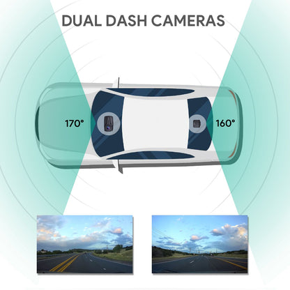 Dual Dashcam 170° Weitwinkel mit G-Sensor & Nachtsicht