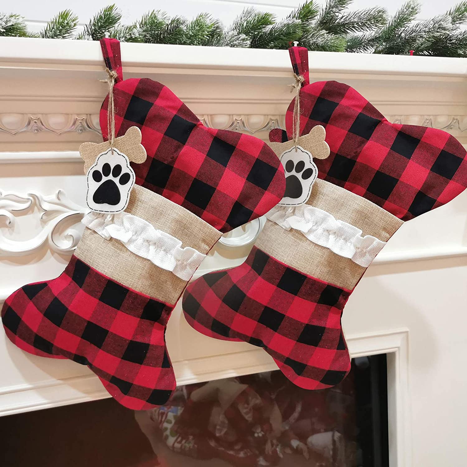 Hunde Weihnachtssocke Knochenform Geschenk Nikolausstiefel Deko Anhänger - AbisZHandel