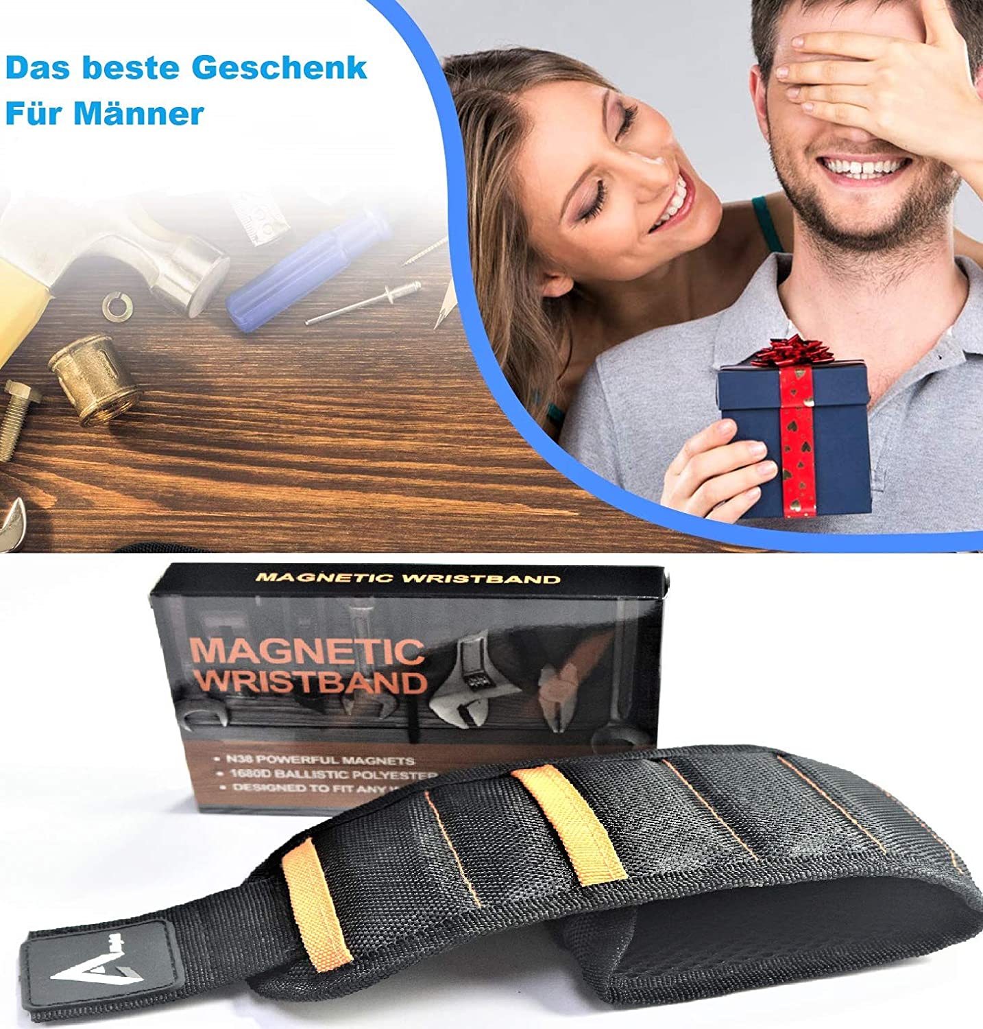 Magnetband für Handwerker mit Klettband