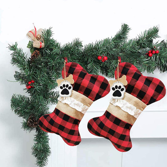 Hunde Weihnachtssocke Knochenform Geschenk Nikolausstiefel Deko Anhänger - AbisZHandel