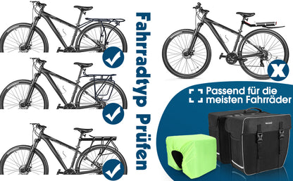 Doppelttasche fürs Fahrrad/Gepäckträger