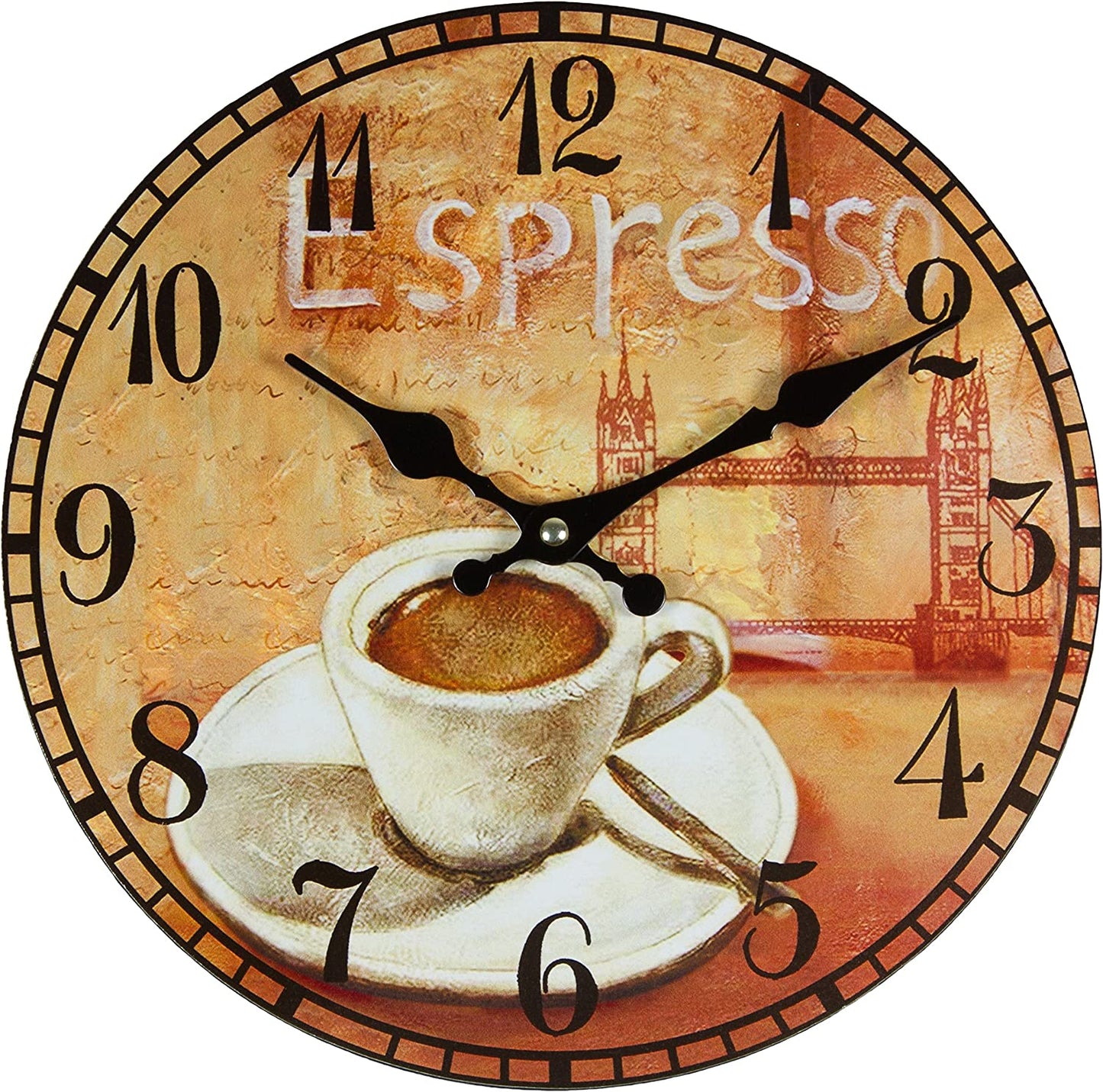 Glaswanduhr Espresso - ⌀30cm