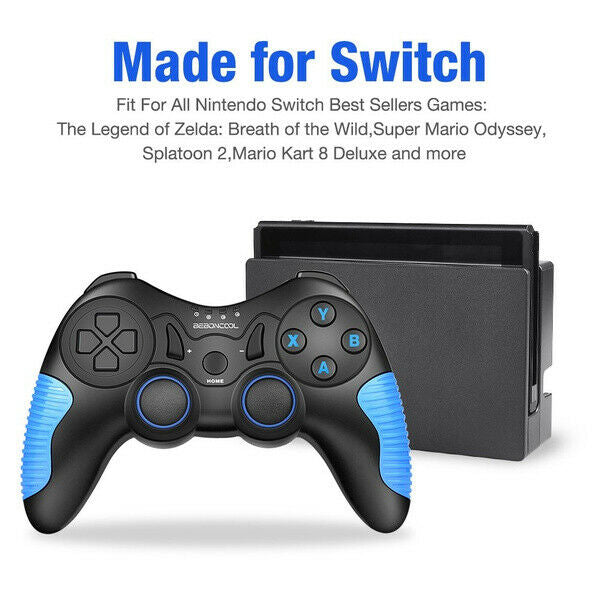 Wireless Bluetooth Pro CONTROLLER / GAMEPAD + Ladekabel für Nintendo Switch Blau - AbisZHandel